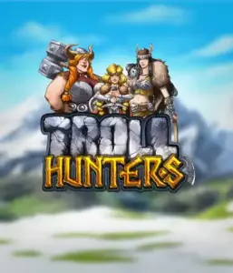 Immerse yourself in "Troll Hunters," where fierce Viking warriors stand ready to confront their foes. The logo features a male and female Viking, dressed for battle, overlooking a frosty landscape. They emanate strength and courage, reflecting the spirit of the game's adventurous theme.